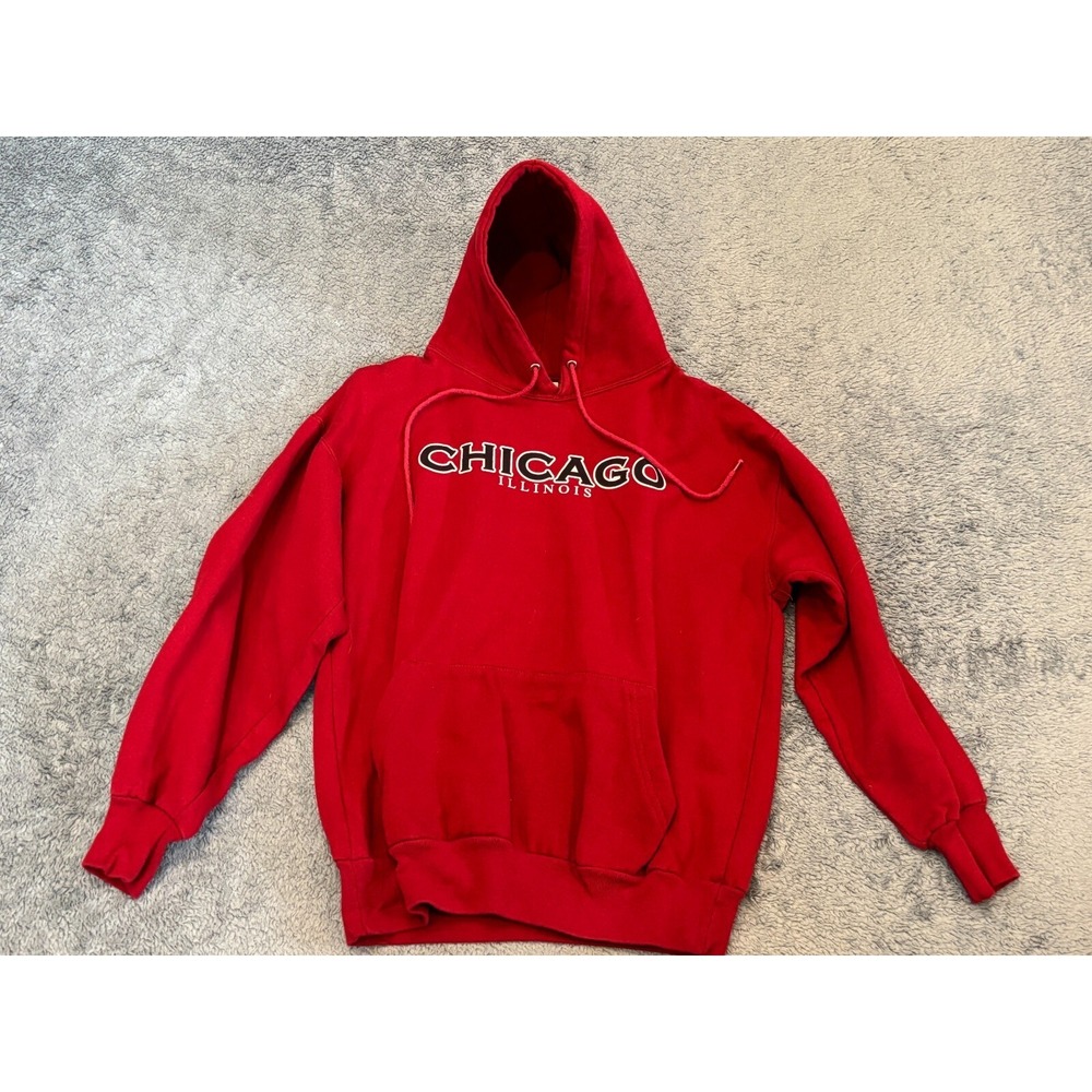 Chicago Hoodie Sweatshirt Mens Small Life Apparel Red Pullover Sweater
